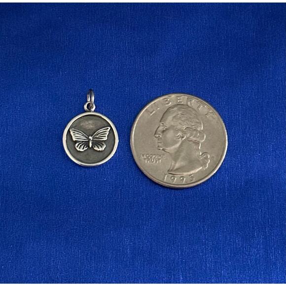 Sterling Silver Butterfly Charm in a Frame Necklace - Picture 5 of 5